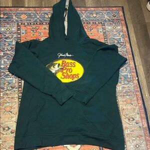 Bass Pro Shops Dark Green Hoodie with Yellow Logo